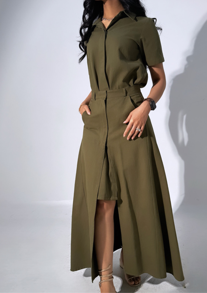 Khaki Suit Dress