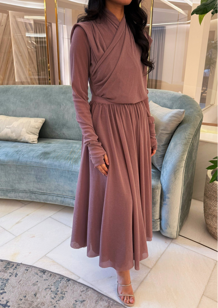 Draped Midi Set - Pink